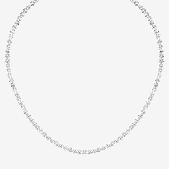 (F / Vs2) Womens  5 CT. T.W. White Diamond Sterling Silver 17 Inch Tennis Necklace