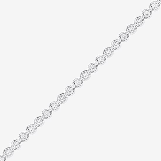 (F / Vs2) Womens  5 CT. T.W. White Diamond Sterling Silver 17 Inch Tennis Necklace