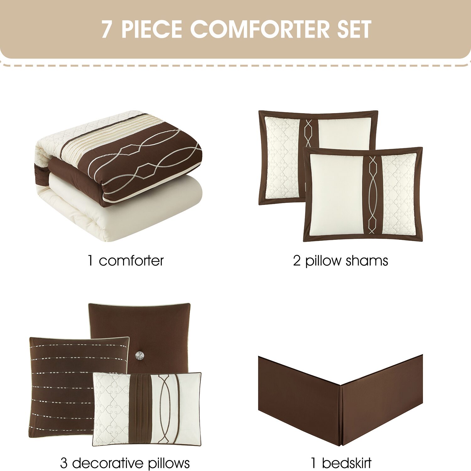 Stratford Park Kayden 7pc Midweight Comforter Set