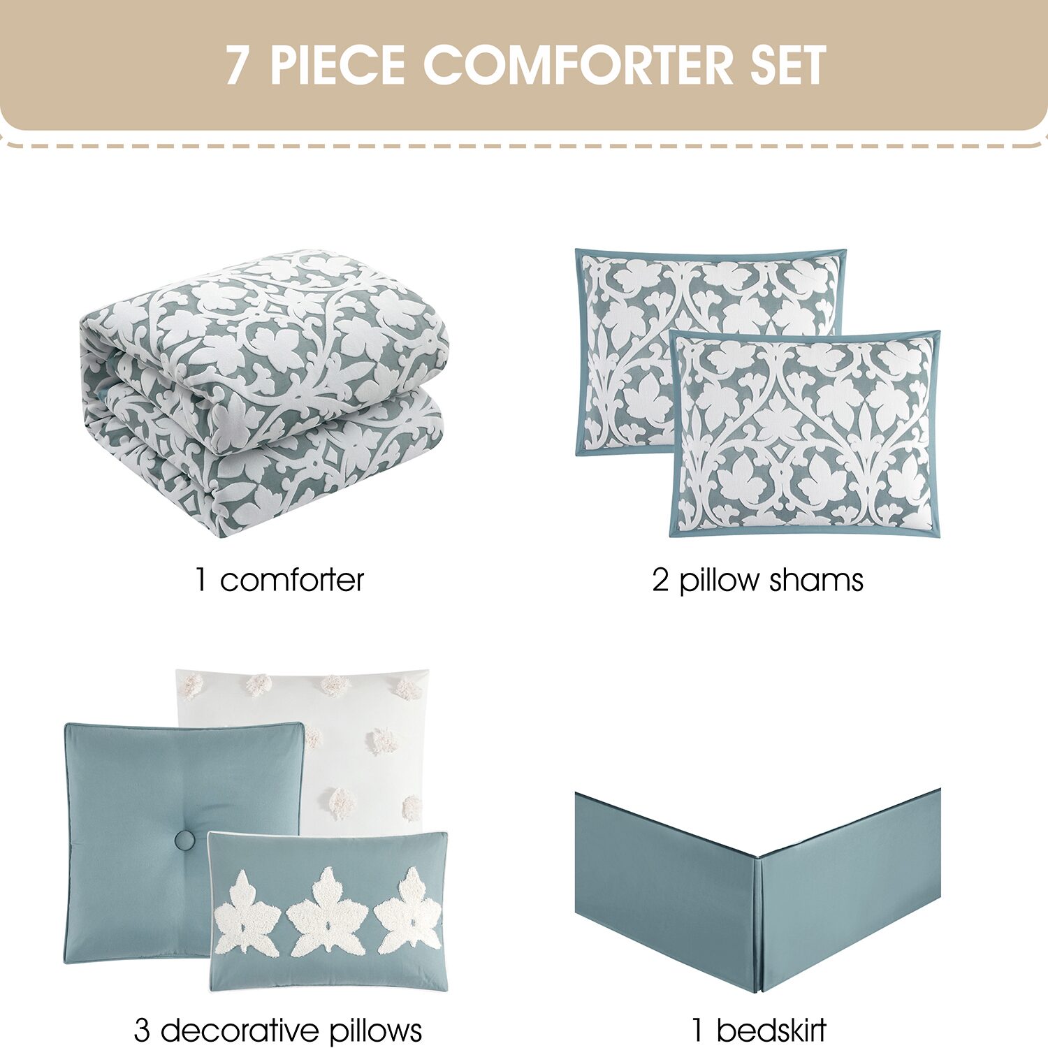 Stratford Park Beatrix 7-pc. Floral Lightweight Comforter Set