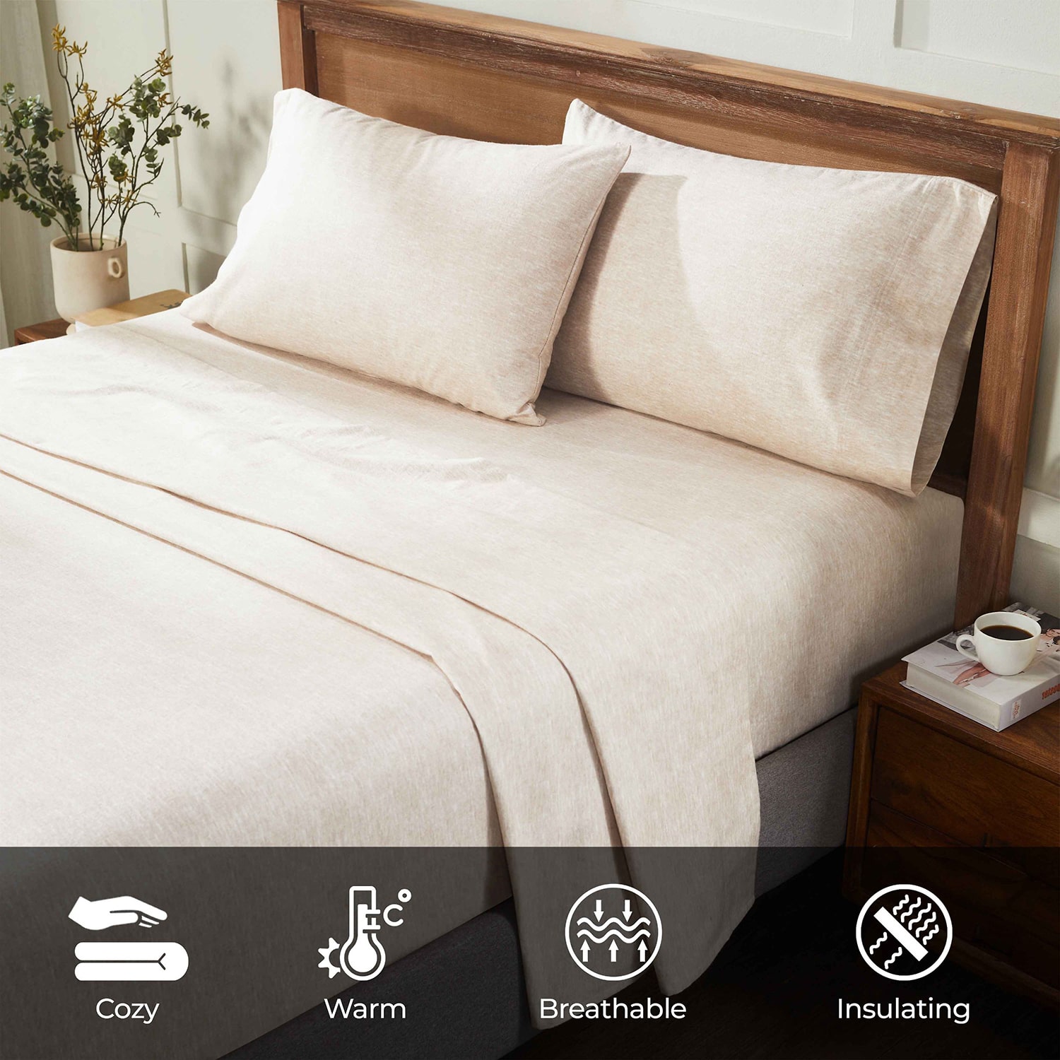 SUPERIOR® Melange Chambray Plain Weave Deep Pocket Sheet Set
