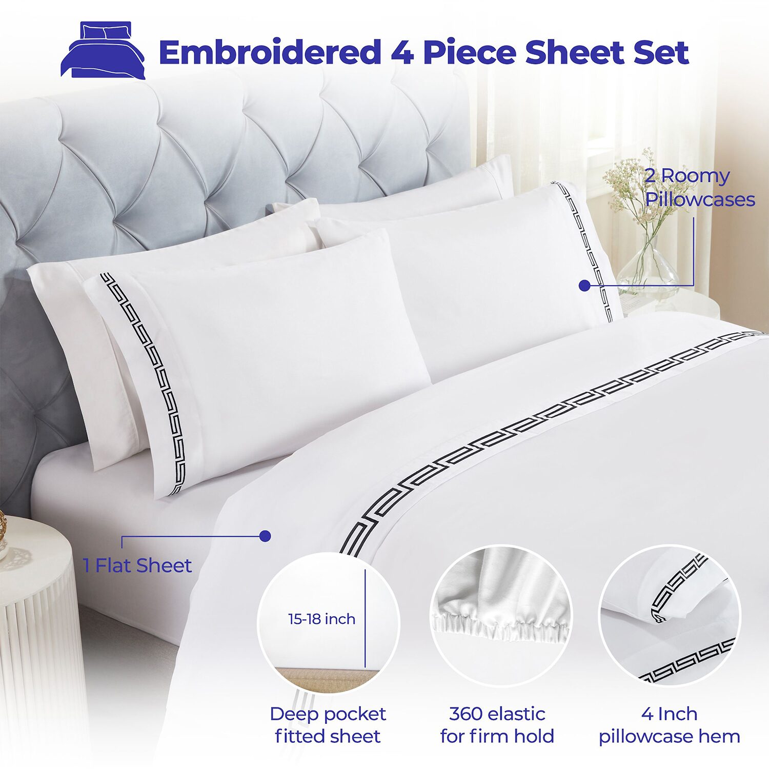 SUPERIOR® Harrison Smooth Sateen Weave 320tc Sheet Set