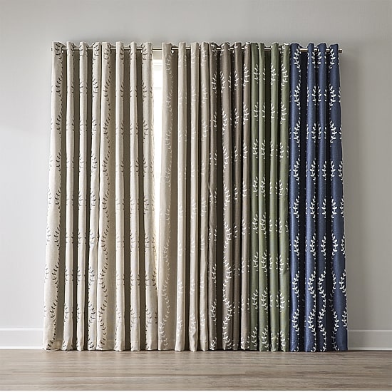 Max Blackout Lindley Linen Blend Embroidered Grommet Top Embroidered 100% Blackout Single Curtain Panel