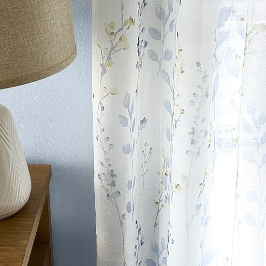 Martha Stewart Spring Blooms Grommet Top Sheer Single Curtain Panel