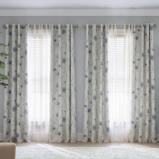 Martha Stewart Westchester Print Grommet Top Blackout Single Curtain Panel