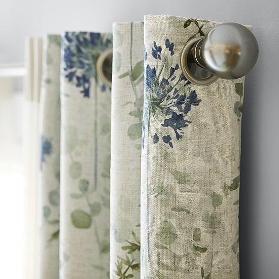 Martha Stewart Westchester Print Grommet Top Blackout Single Curtain Panel