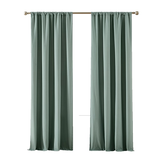 Truly Soft Everyday Solid Rod Pocket Light-Filtering Set of 2 Curtain Panel