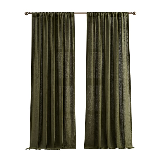 Brooklyn Loom Flax Linen Rod Pocket Light-Filtering Set of 2 Curtain Panel