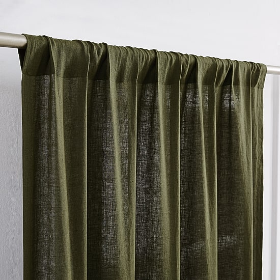Brooklyn Loom Flax Linen Rod Pocket Light-Filtering Set of 2 Curtain Panel