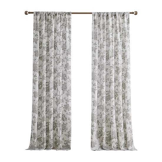 Brooklyn Loom Mila Floral Rod Pocket Light-Filtering Set of 2 Curtain Panel