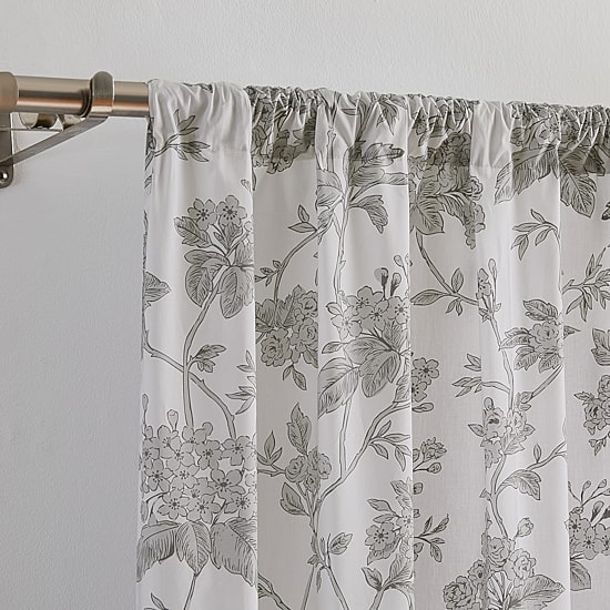 Brooklyn Loom Mila Floral Rod Pocket Light-Filtering Set of 2 Curtain Panel