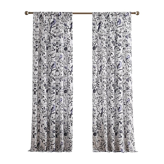 Brooklyn Loom Ava Floral Rod Pocket Light-Filtering Set of 2 Curtain Panel