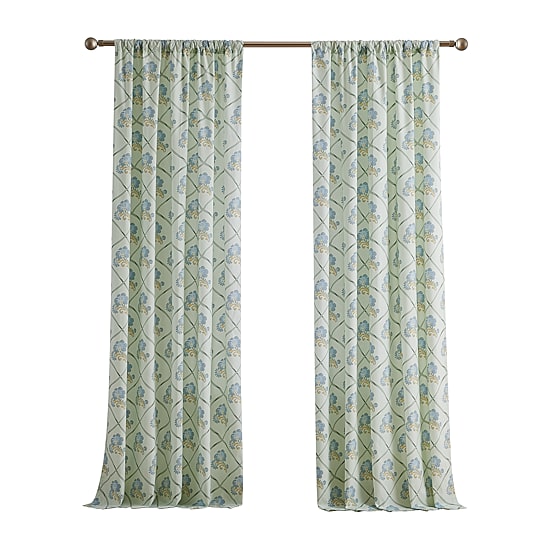 Brooklyn Loom Olivia Floral Rod Pocket Light-Filtering Set of 2 Curtain Panel
