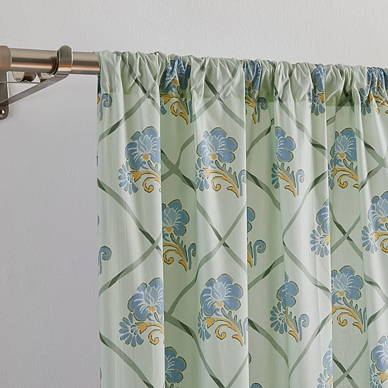 Brooklyn Loom Olivia Floral Rod Pocket Light-Filtering Set of 2 Curtain Panel