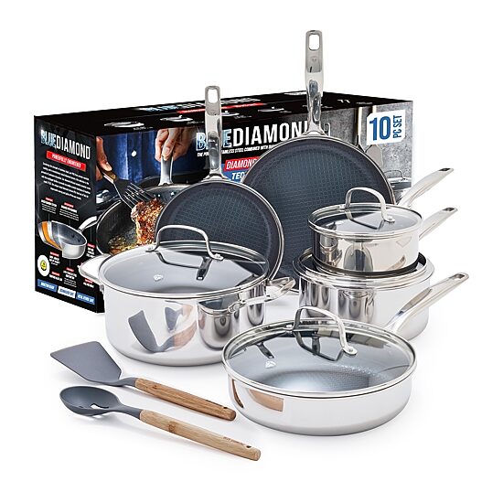 Blue Diamond Bond Stainless Steel 12-pc. Cookware Set