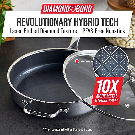 Blue Diamond 4 Qt Stainless Steel Saute Pan