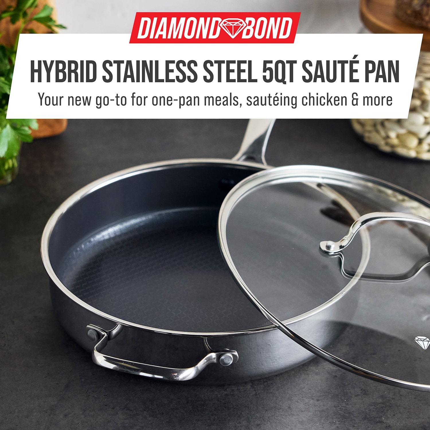 Blue Diamond 4 Qt Stainless Steel Saute Pan