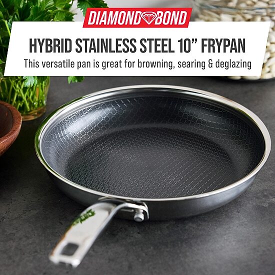 Blue Diamond Bond Stainless Steel 10" Fry Pan