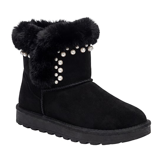 Pop Womens Henly Faux Fur Lined Flat Heel Winter Boots