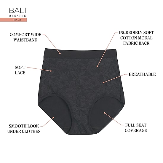 Bali Breathe Cotton Modal Lace High Rise Brief DFCLBF