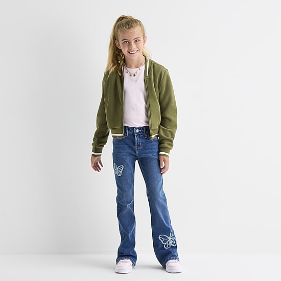 Thereabouts Little & Big Kid Girls Fleece Ultra Lightweight Bomber Jacket