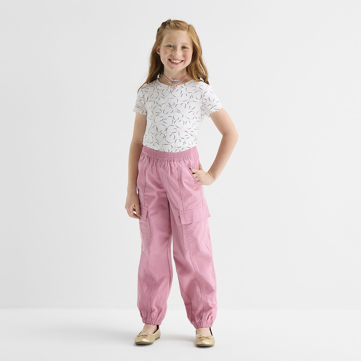 Thereabouts Girls Mid Rise Cuffed Cargo Pant