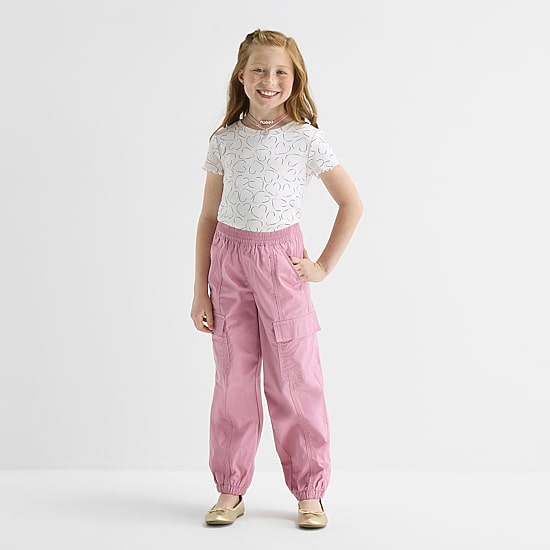 Thereabouts Little & Big Kid Girls Mid Rise Cuffed Cargo Pant