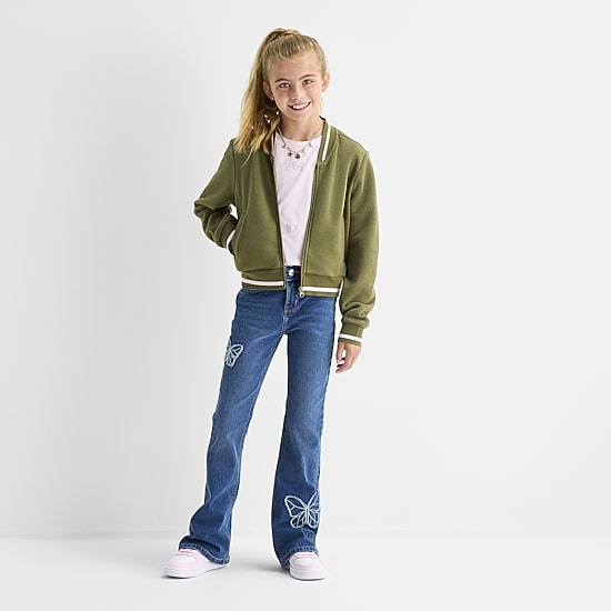 Thereabouts Little & Big Kid Girls Low Rise Flare Leg Jean