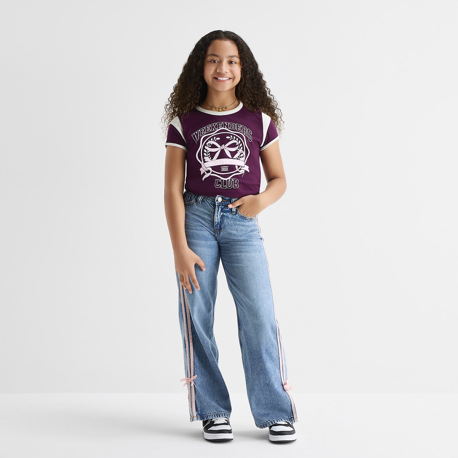 Thereabouts Little & Big Kid Girls Adjustable Waist Low Rise Baggy Fit Jean