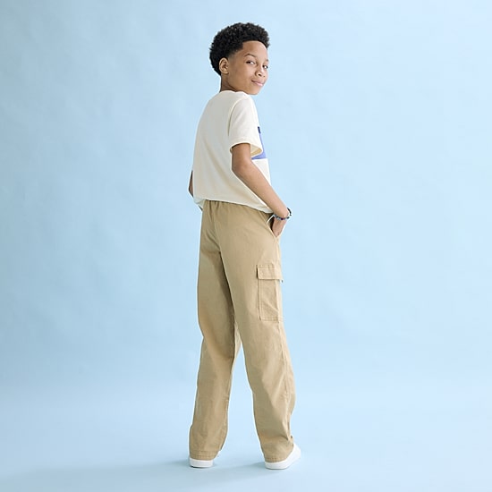 Thereabouts Pull-On Little & Big Kid Boys Drawstring Waist Straight Cargo Pant