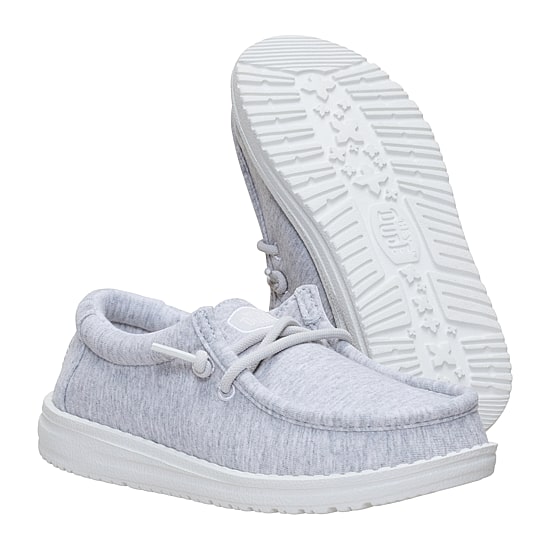 HEYDUDE Wally Stretch Jersey Youth Boys Round Closed Toe Slip-On Shoe