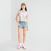 Arizona Womens 2 1/2" Mid Rise Juniors Denim Short