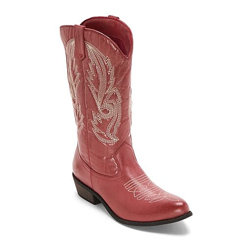 Coconuts By Matisse Womens Coconuts Western Block Heel Cowboy Boots In Red