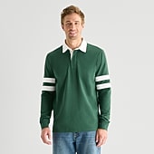 St. John's Bay Rugby Mens Classic Fit Long Sleeve Polo Shirt