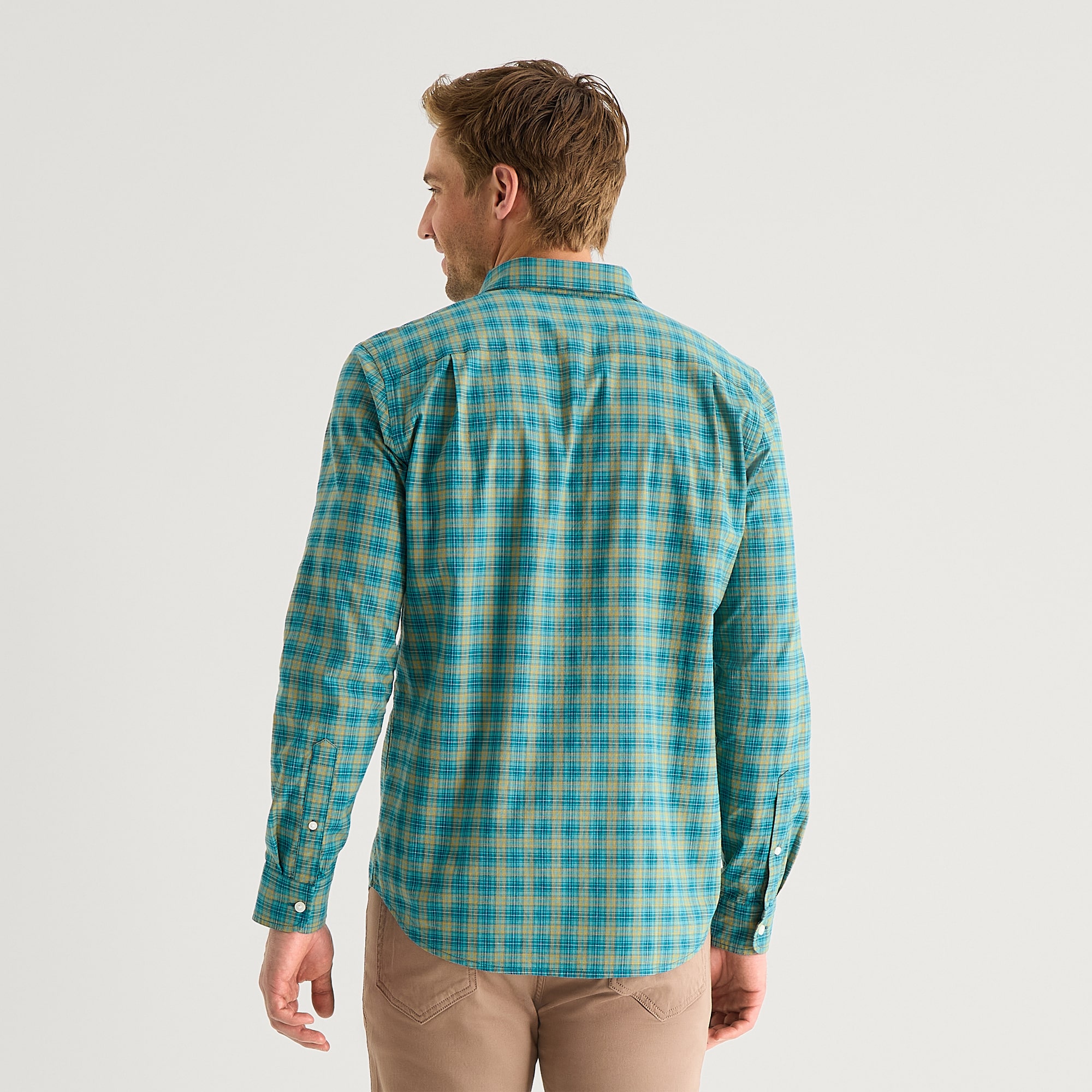 St. John's Bay Poplin Mens Long Sleeve Classic Fit Button-Down Shirt
