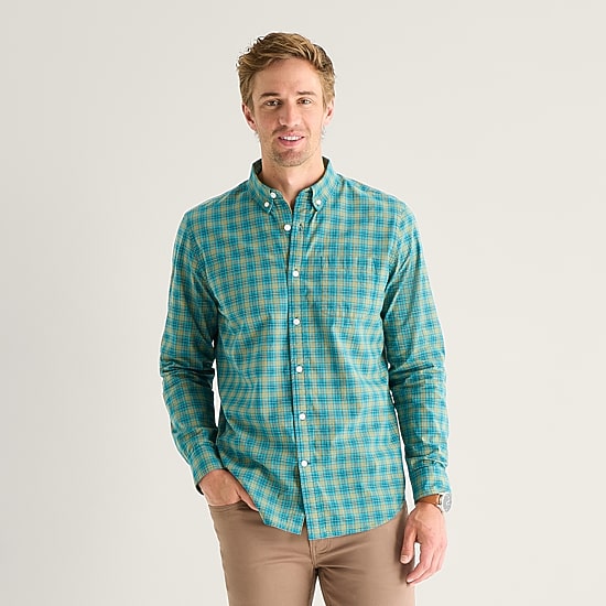 St. John's Bay Poplin Mens Long Sleeve Classic Fit Button-Down Shirt