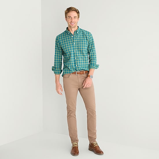 St. John's Bay Poplin Mens Long Sleeve Classic Fit Button-Down Shirt