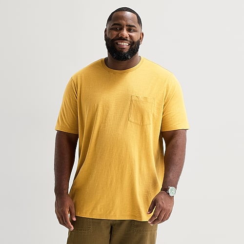 Mutual Weave Mens Crew Neck Short Sleeve Big And Tall T-shirt In Yellow