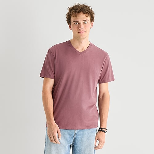 Arizona Mens Crew Neck Short Sleeve T-shirt In Purple