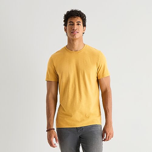 Mutual Weave Mens Crew Neck Short Sleeve T-shirt In Yellow