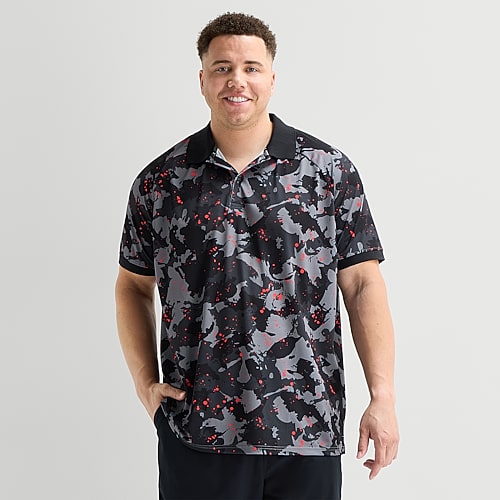Xersion Mens Short Sleeve Polo Shirt In Black