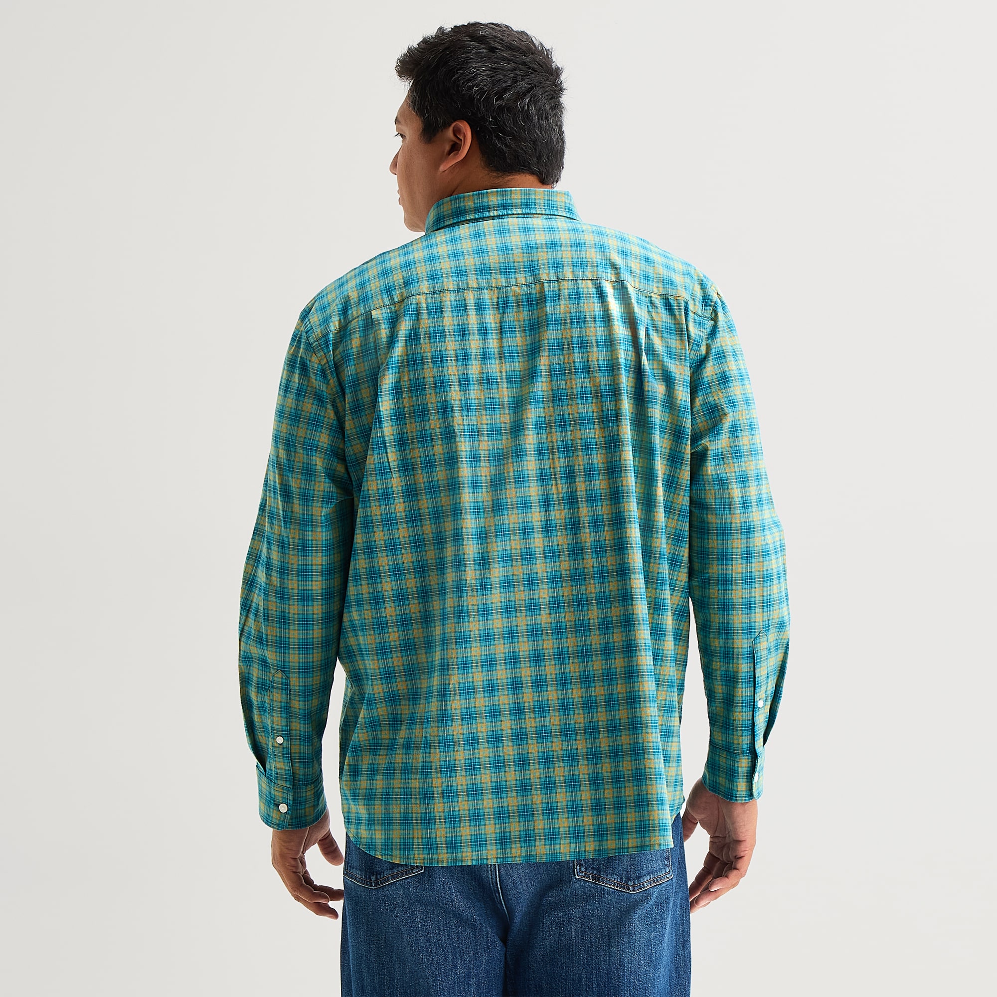 St. John's Bay Everyday Stretch Mens Long Sleeve Classic Fit Big and Tall Button-Down Shirt