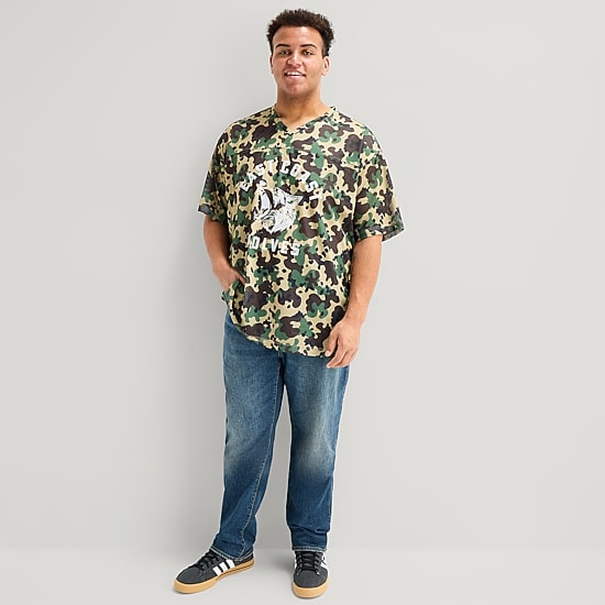 Arizona Mens V Neck Short Sleeve Big and Tall Jersey
