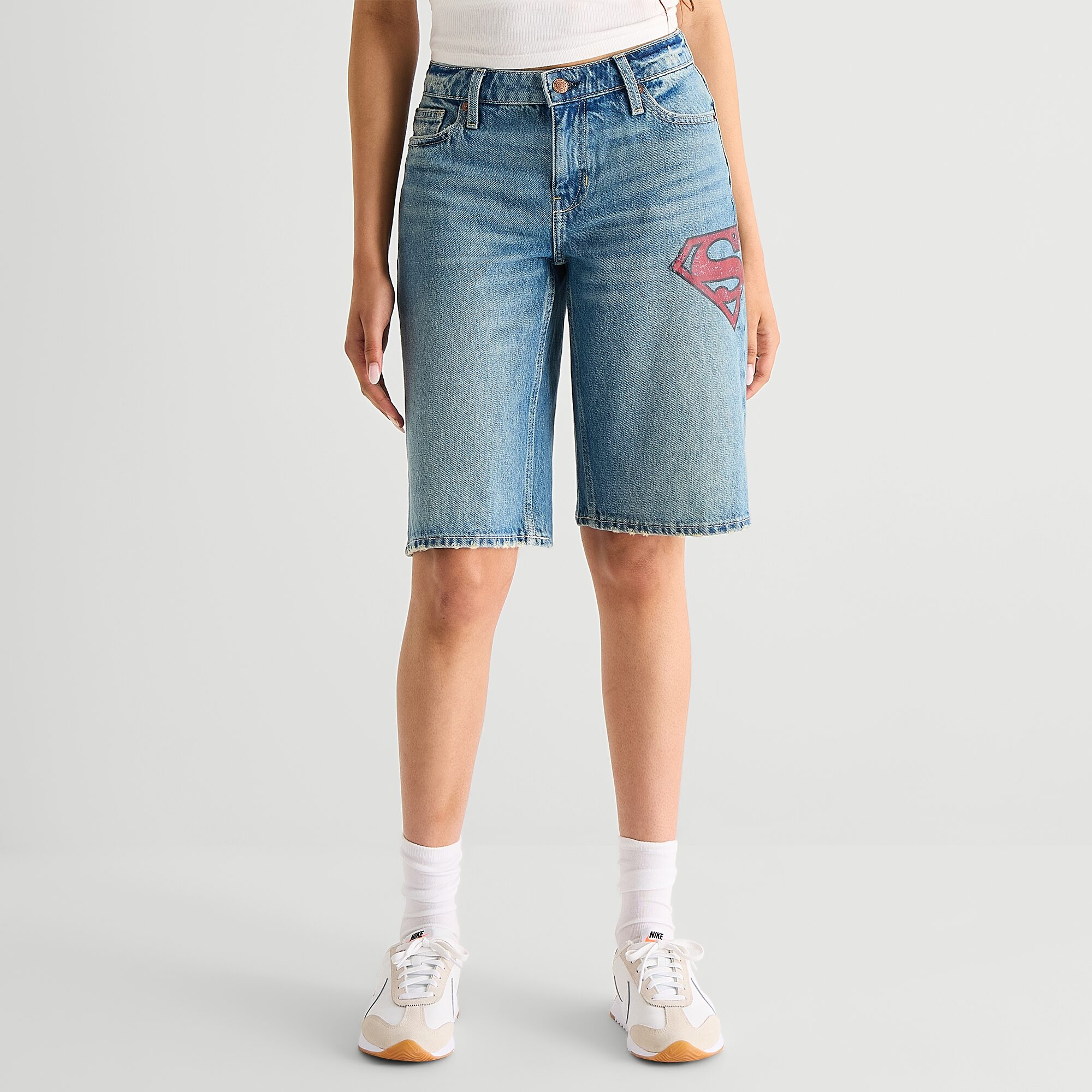 Arizona Womens 12" Low Rise Juniors Denim Short