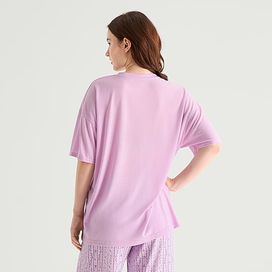 Arizona Body Womens Crew Neck Short Sleeve Juniors Pajama Top