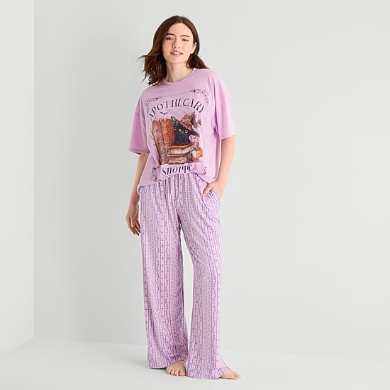 Arizona Body Womens Crew Neck Short Sleeve Juniors Pajama Top
