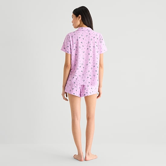 Arizona Body Womens Short Sleeve 2-pc. Juniors Pajama Set