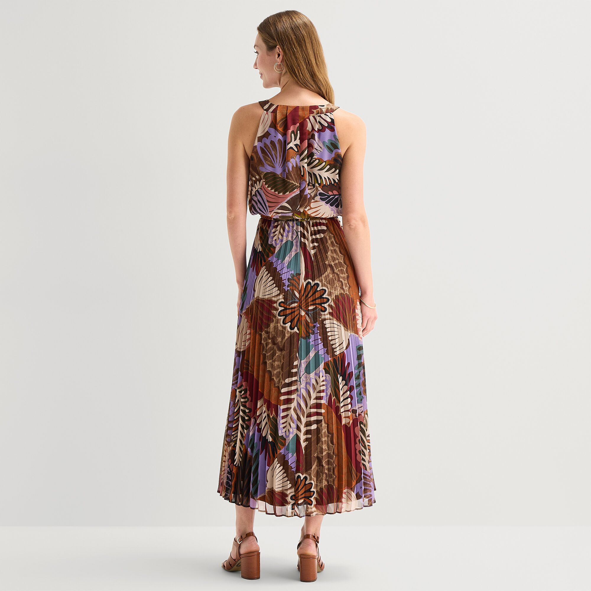 Robbie Bee Womens Round Neck Sleeveless Maxi Dress