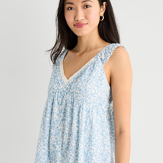 Arizona Womens Juniors Sleeveless Babydoll Dress