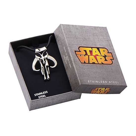 Star Wars® Mandalorian Symbol Mens Stainless Steel Pendant Necklace
